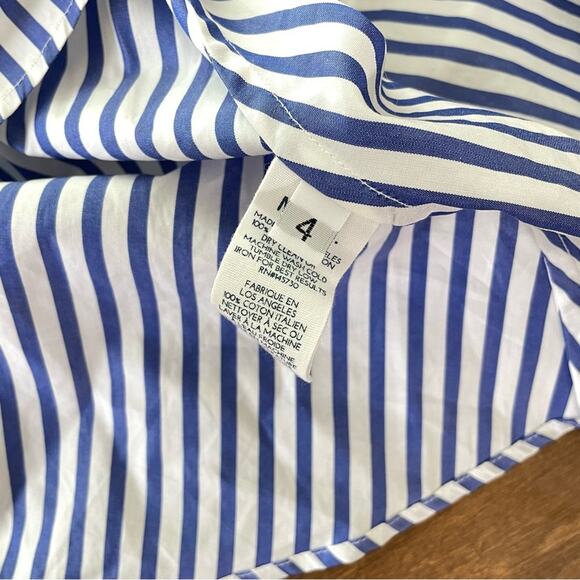 Mark D Sikes MDS | Women’s Ruffle High-Low Maxi Skirt Size 4 Blue & White Stripe - Picture 9 of 11